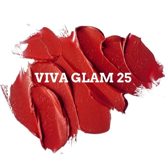 Mac Cosmetics Viva Glam 25th Anniversary Matte Lipstick Glitter Red Tube - Picture 2 of 5